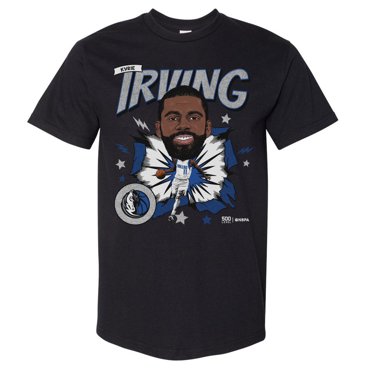 Kyrie Irving Dallas Mavericks Caricature WHT