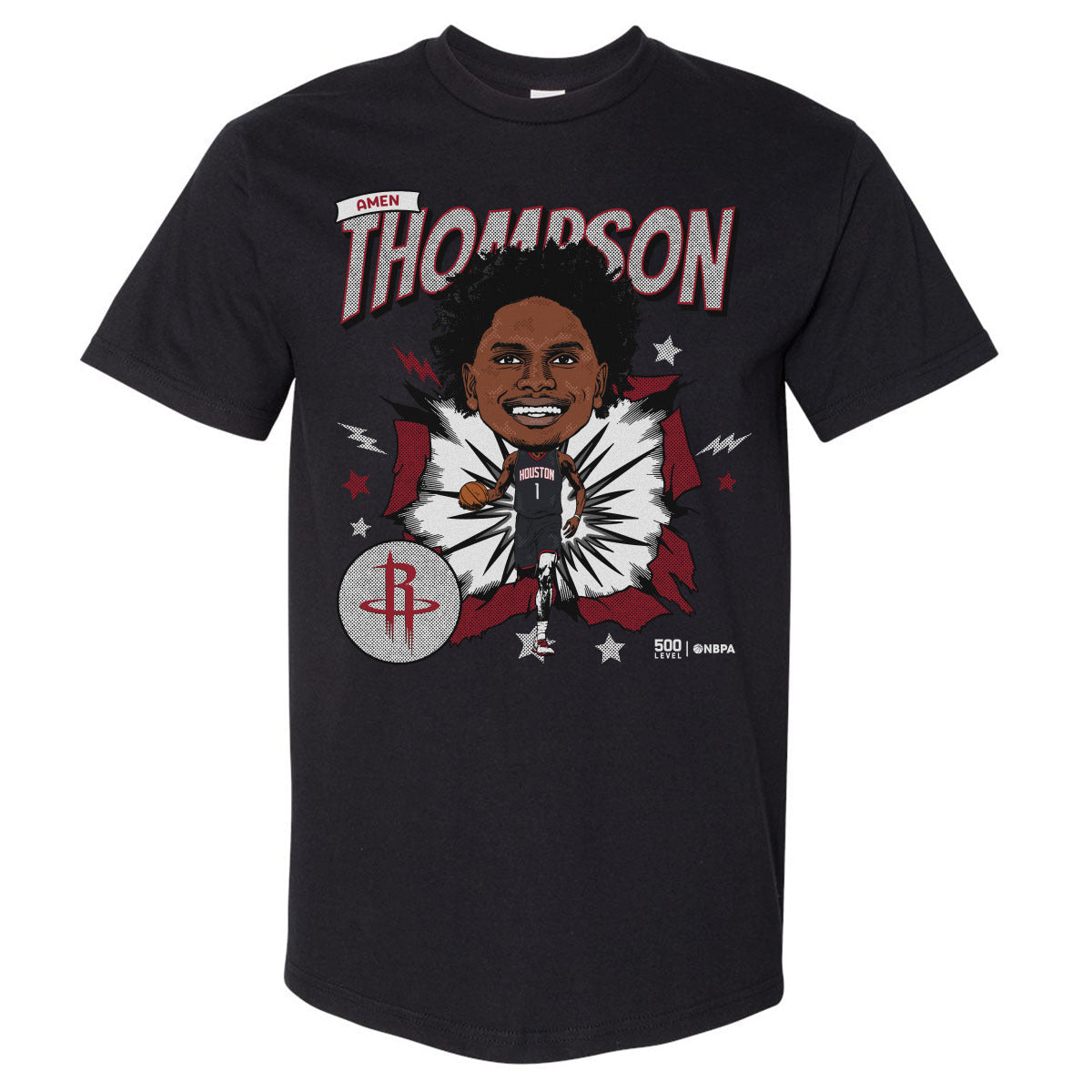 Amen Thompson Houston Rockets Caricature WHT