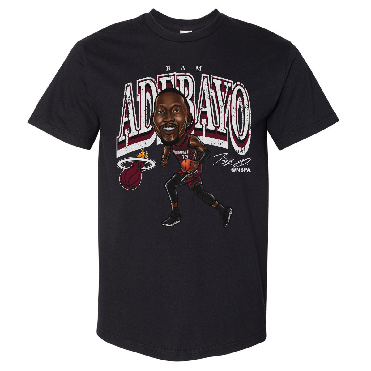 Bam Adebayo Miami Heat Cartoon WHT