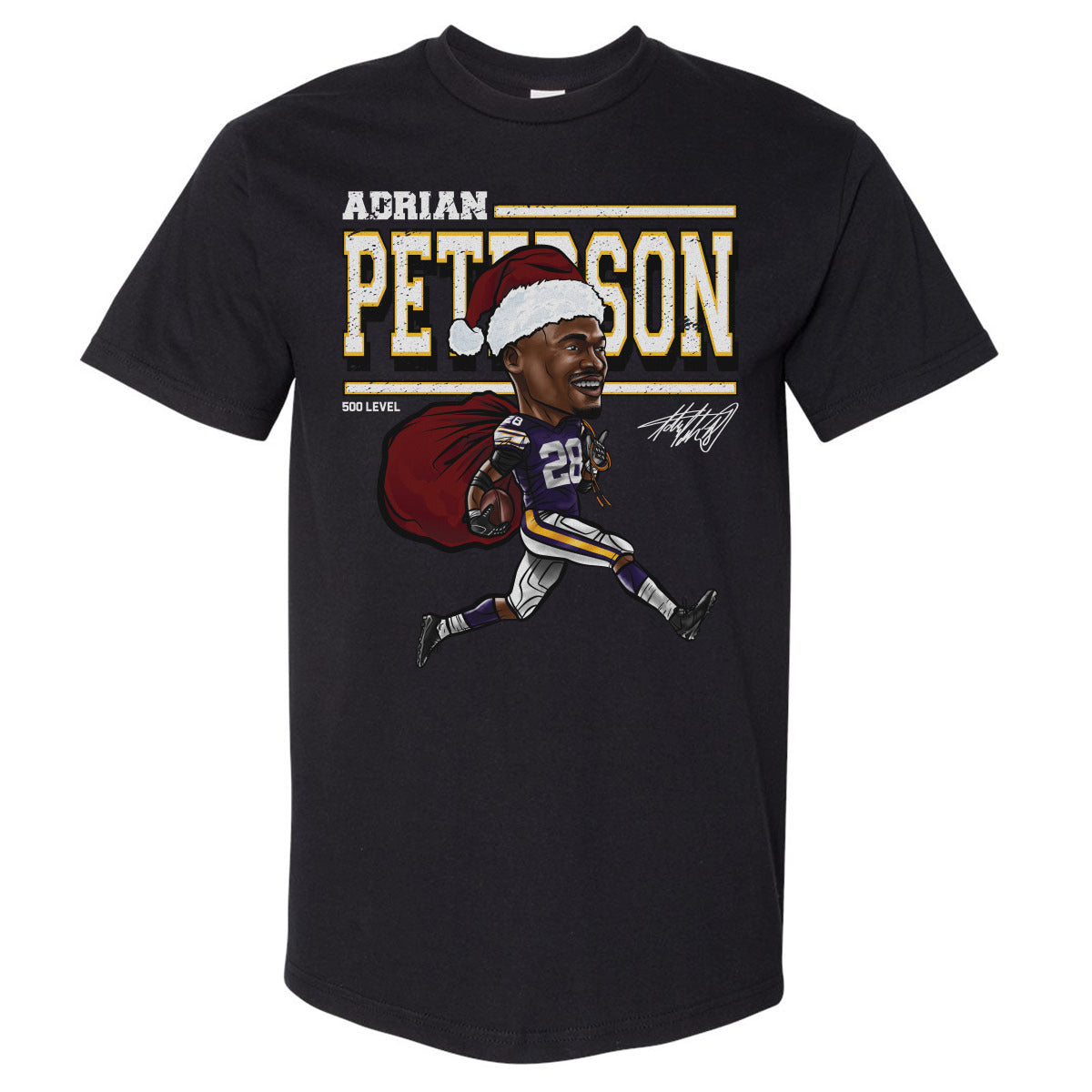 Adrian Peterson Minnesota Cartoon Santa Hat WHT
