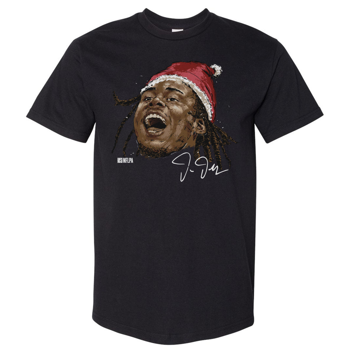 Justin Jefferson Minnesota Portrait Santa Hat WHT