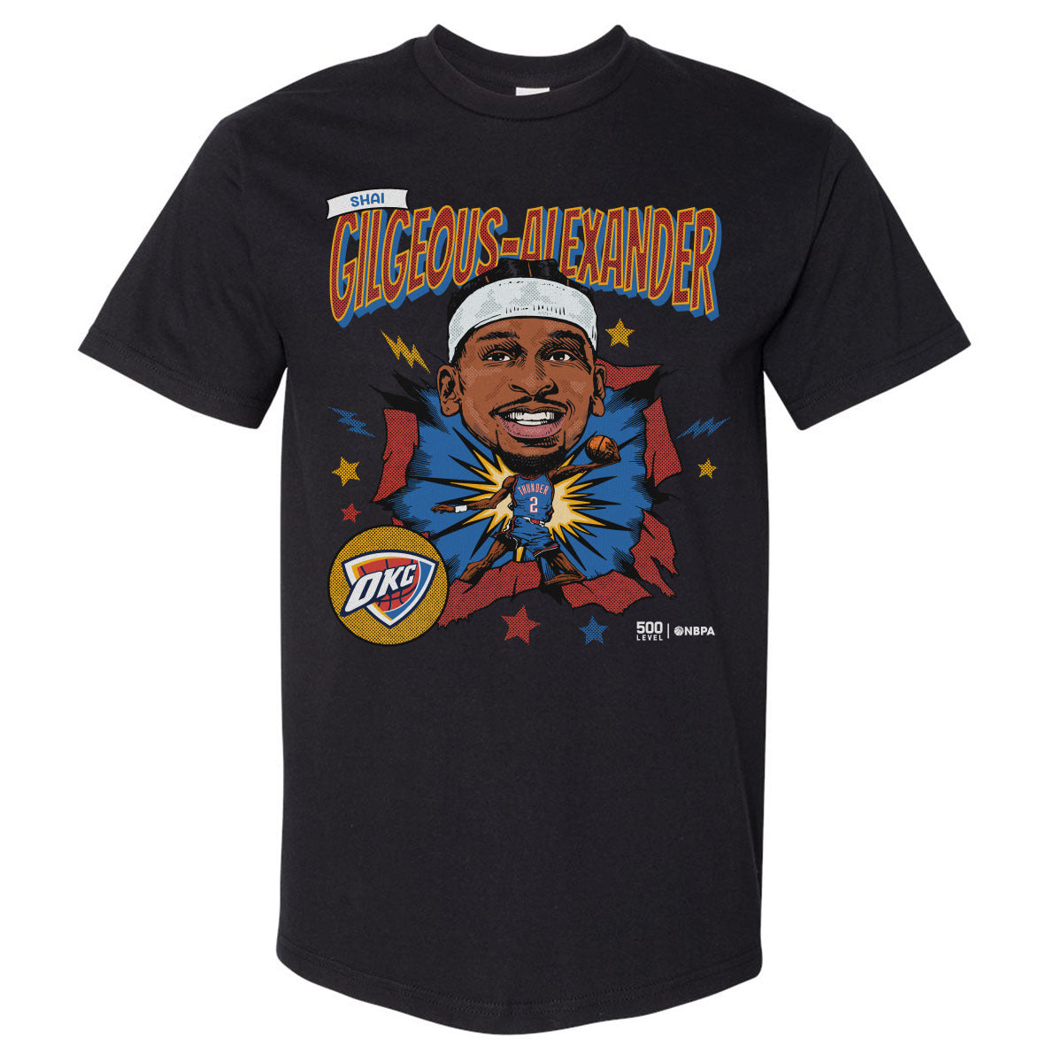 Shai Gilgeous-Alexander Oklahoma City Thunder Caricature Retro WHT