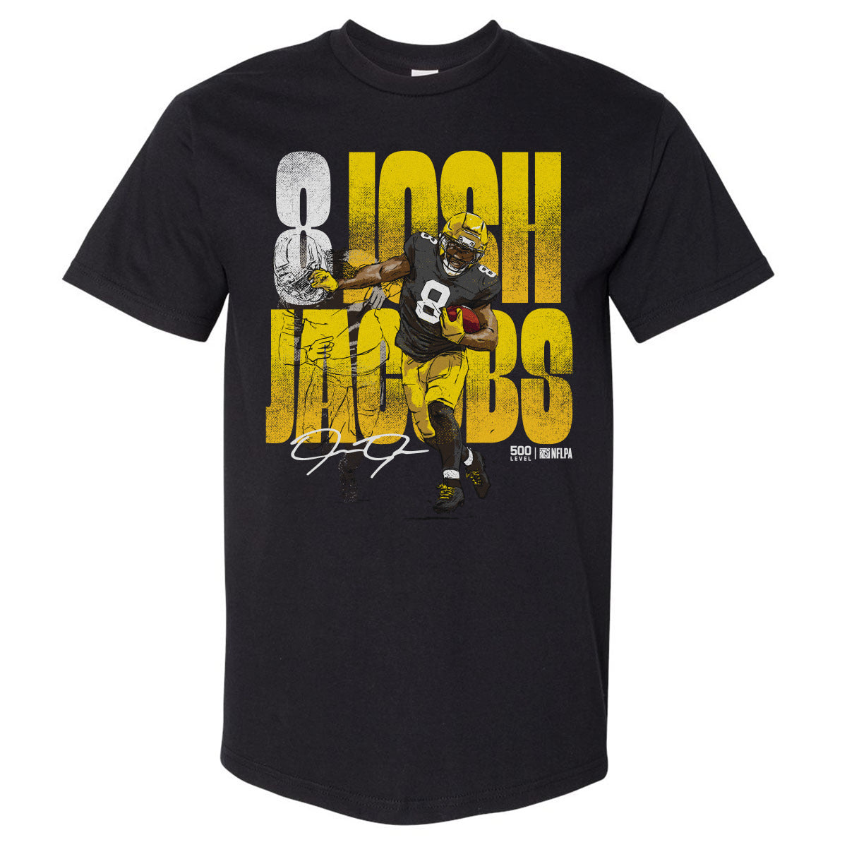 Josh Jacobs Green Bay Stiff Arm WHT
