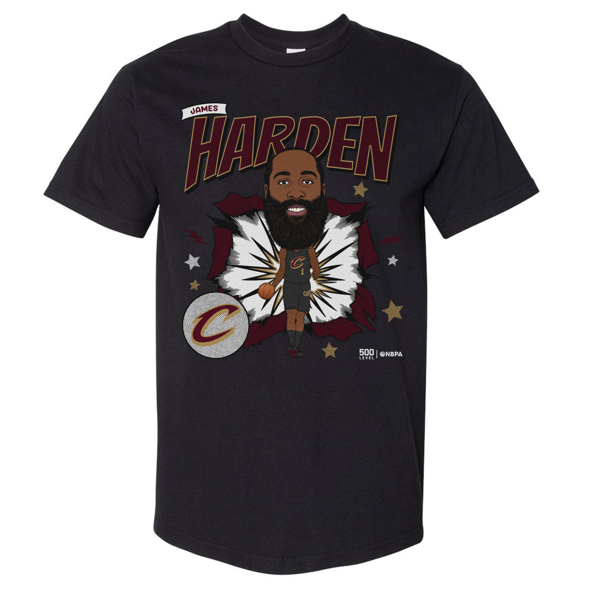 James Harden Cleveland Cavaliers Caricature WHT