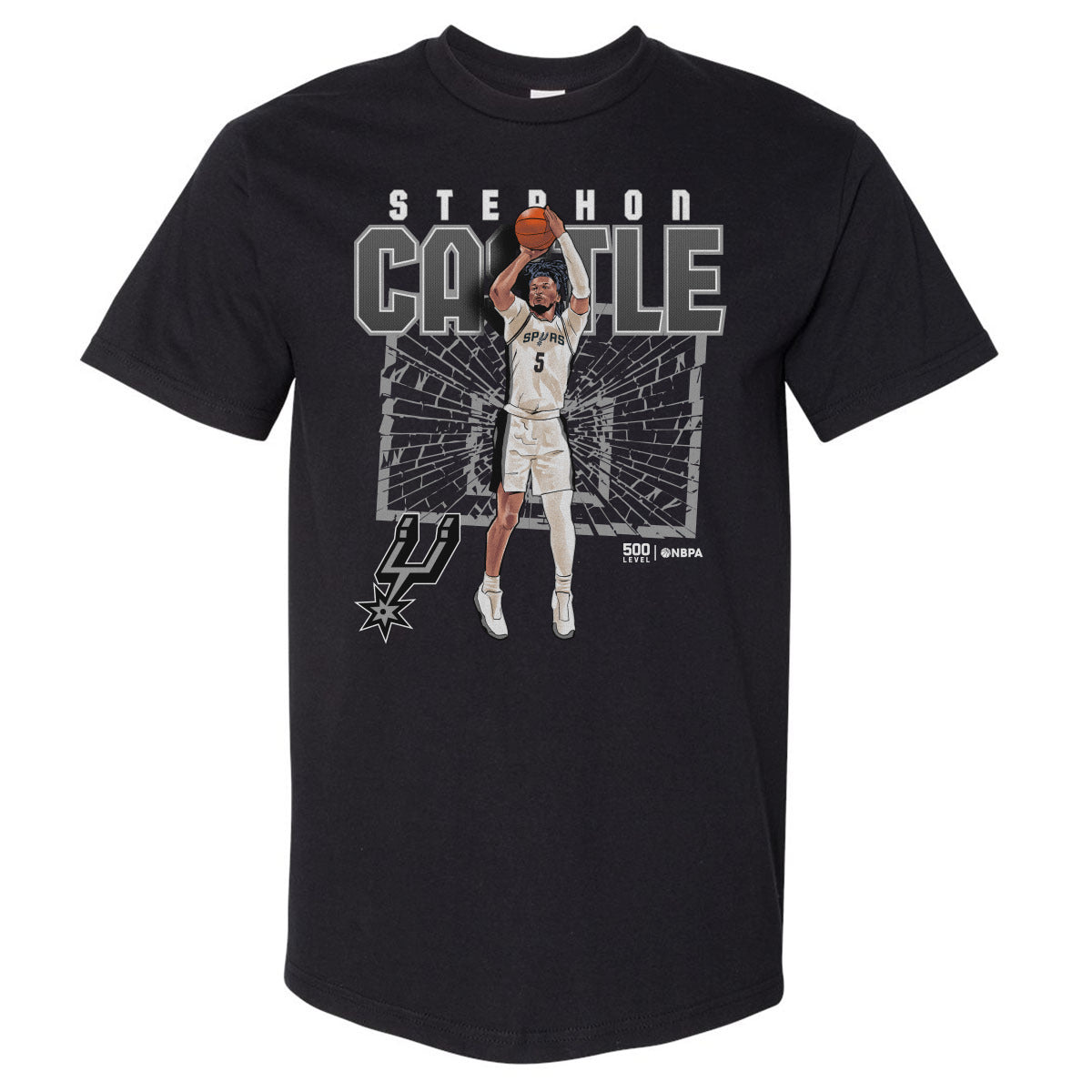 Stephon Castle San Antonio Spurs Shattered WHT