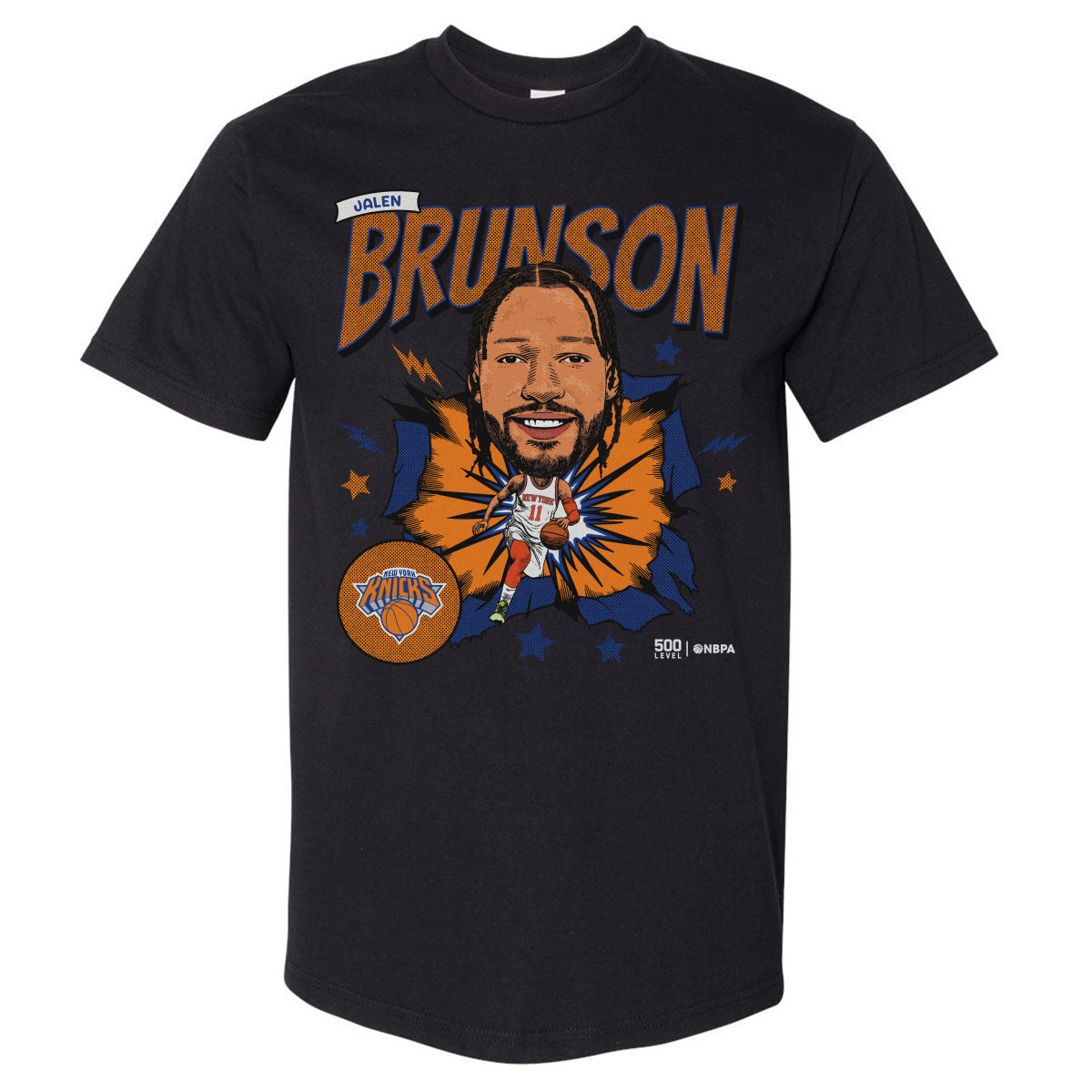 Jalen Brunson New York Knicks Caricature Retro WHT