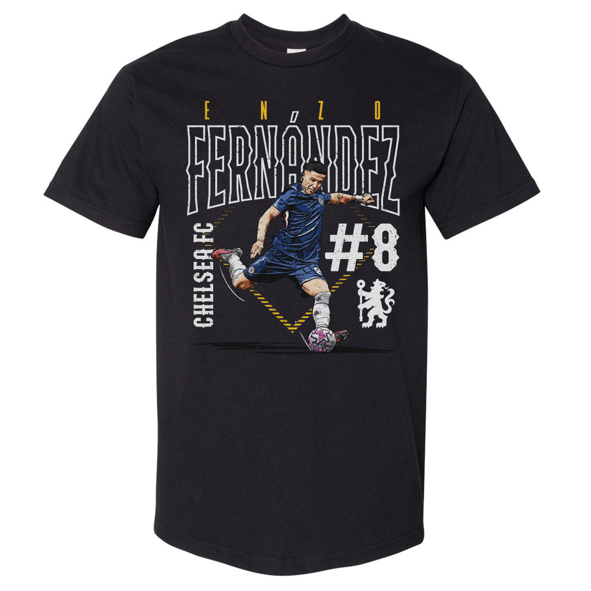 Enzo Fernandez Chelsea FC Outline Number WHT