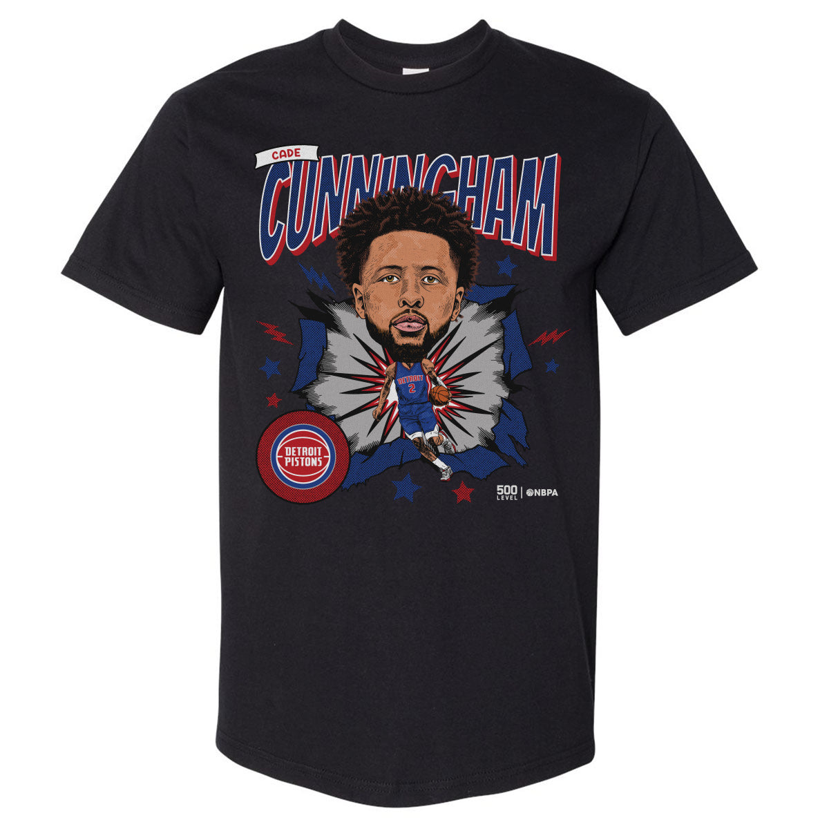 Cade Cunningham Detroit Pistons Caricature WHT
