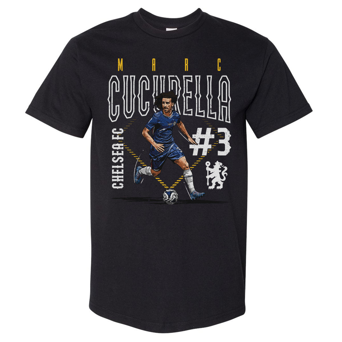 Marc Cucurella Chelsea FC Outline Number WHT