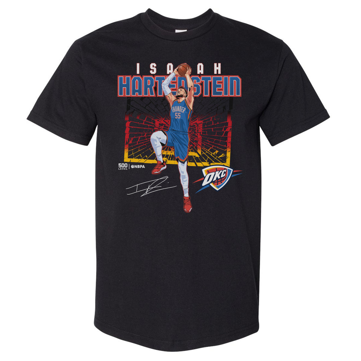 Isaiah Hartenstein Oklahoma City Thunder Shattered Flag WHT