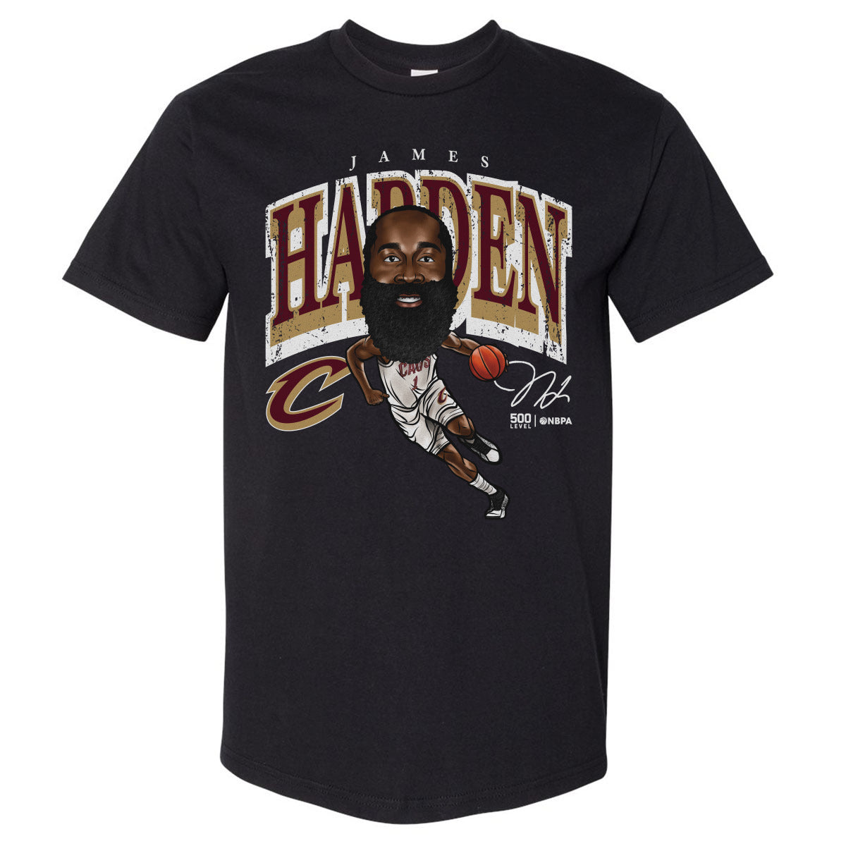 James Harden Cleveland Cavaliers Cartoon WHT