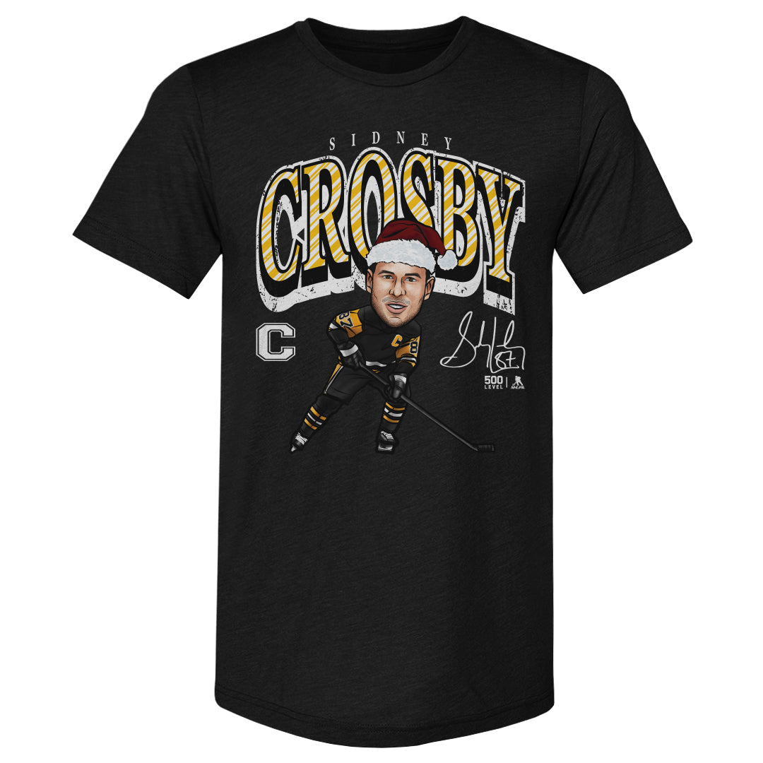 Sidney Crosby Pittsburgh Cartoon Santa Hat WHT
