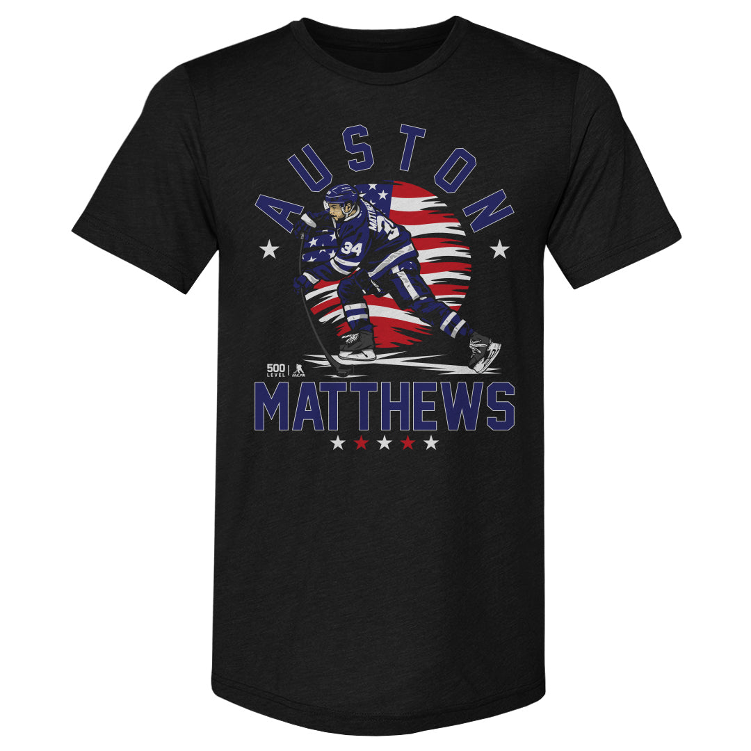 Auston Matthews Toronto USA Flag WHT