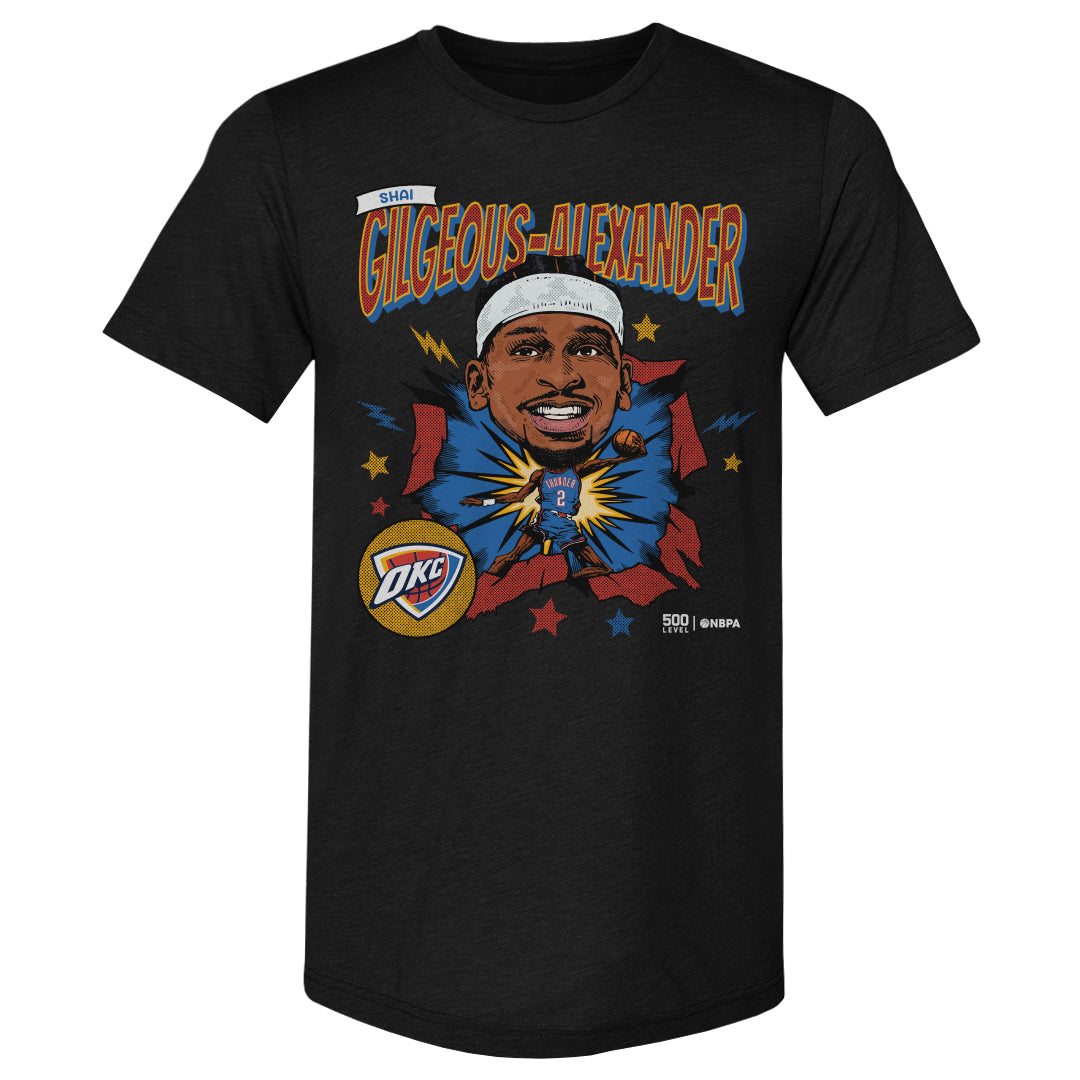 Shai Gilgeous-Alexander Oklahoma City Thunder Caricature Retro WHT