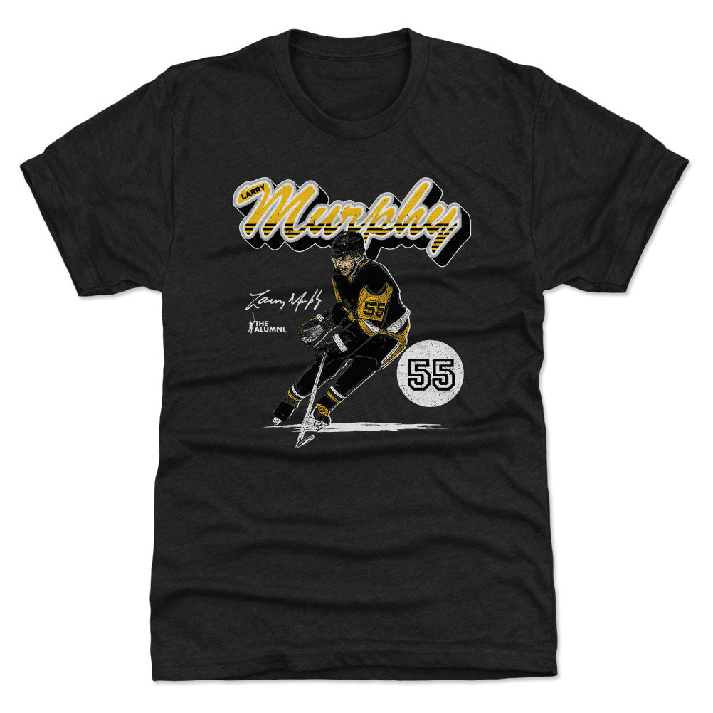 Larry Murphy Pittsburgh Retro Script WHT