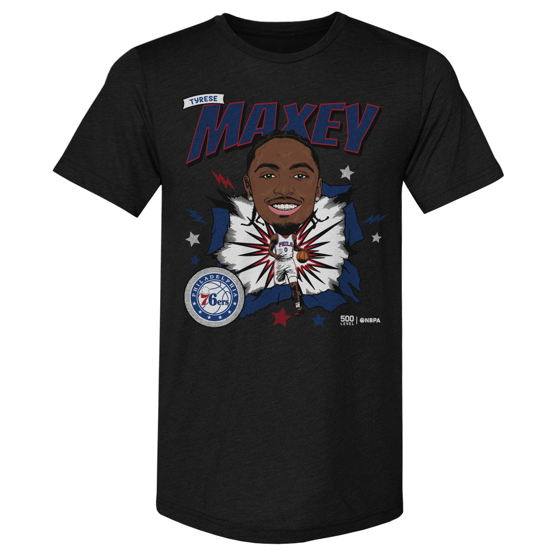 Tyrese Maxey Philadelphia 76ers Caricature WHT