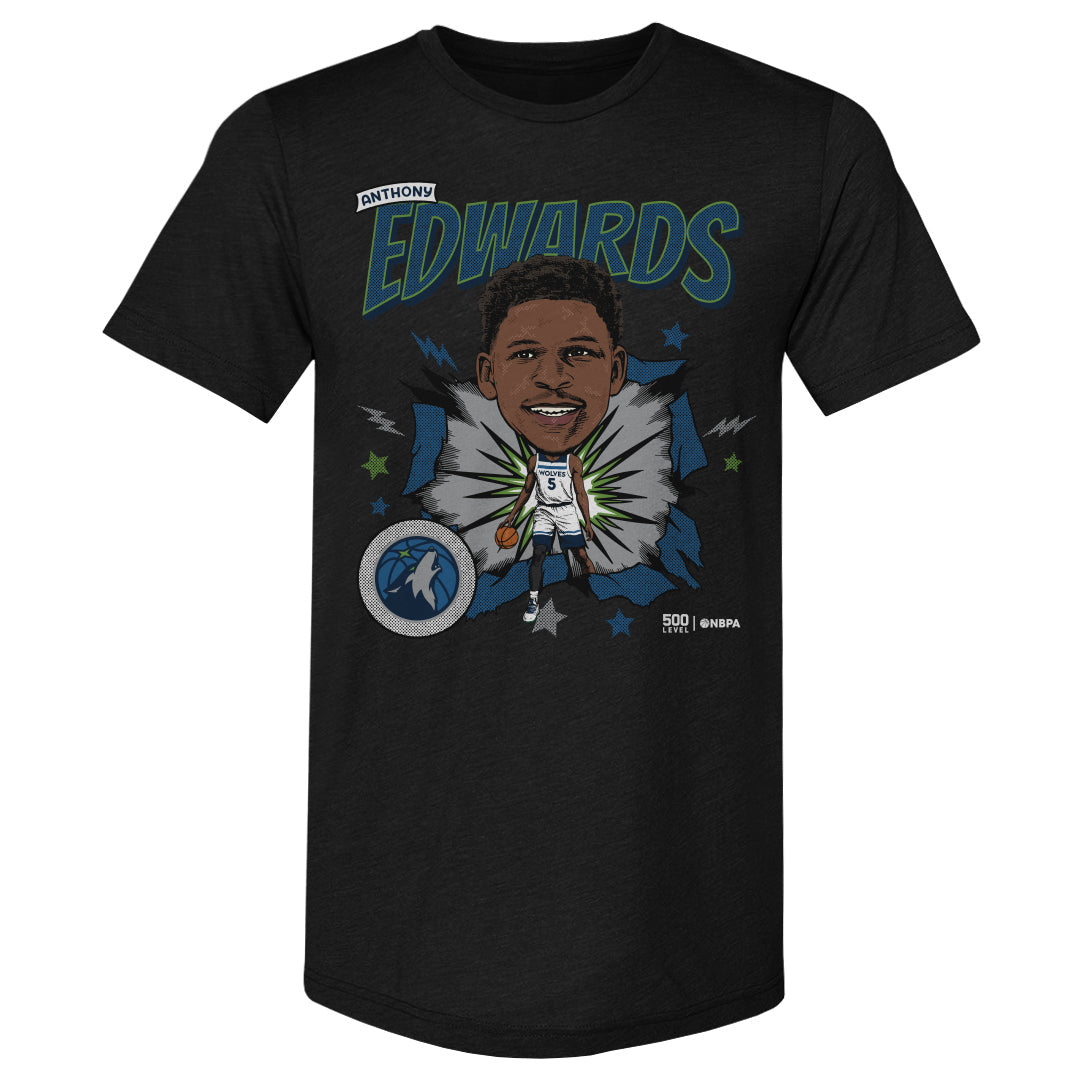 Anthony Edwards Minnesota Timberwolves Caricature Retro WHT