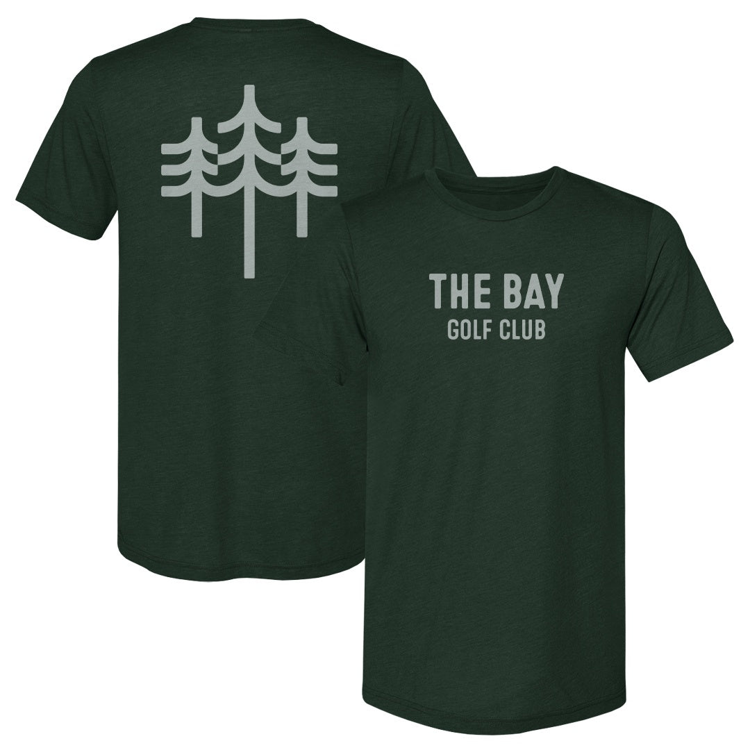 The Bay Golf Club Wordmark Trees F&B WHT