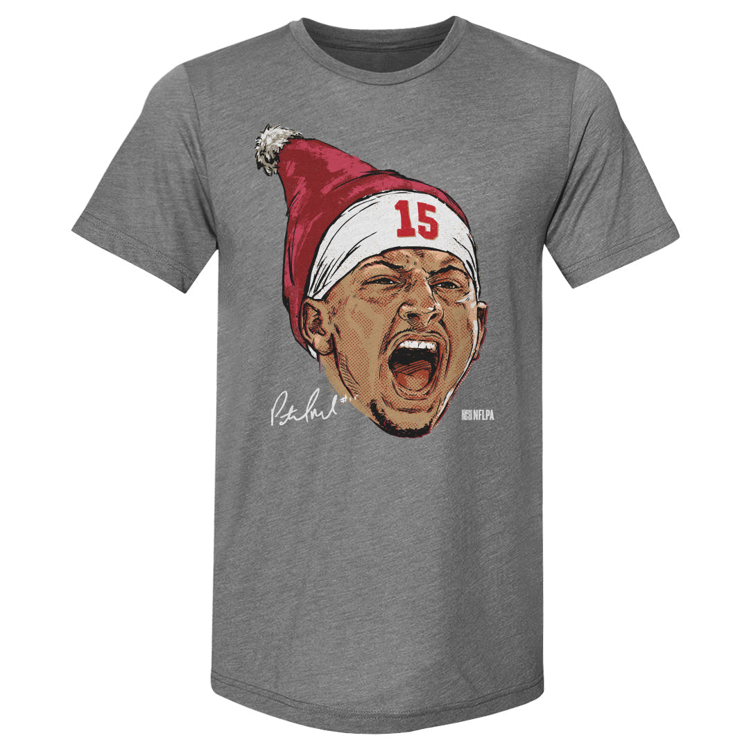 Patrick Mahomes Kansas City Portrait Santa Hat WHT