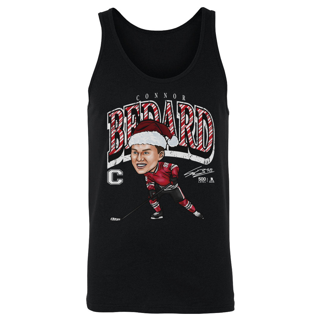Connor Bedard Chicago Cartoon Santa Hat WHT