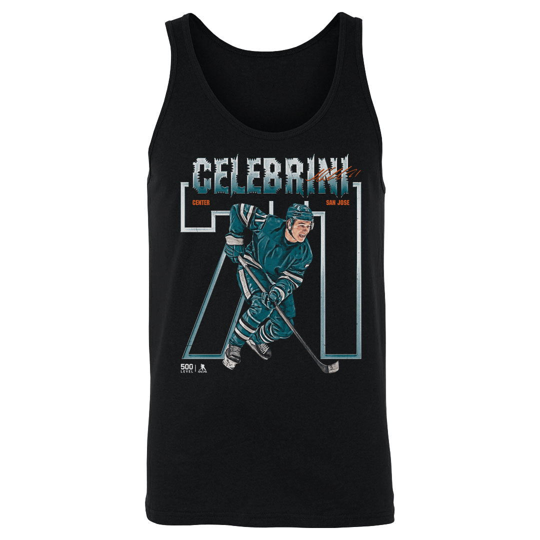 Macklin Celebrini San Jose Number Outline WHT