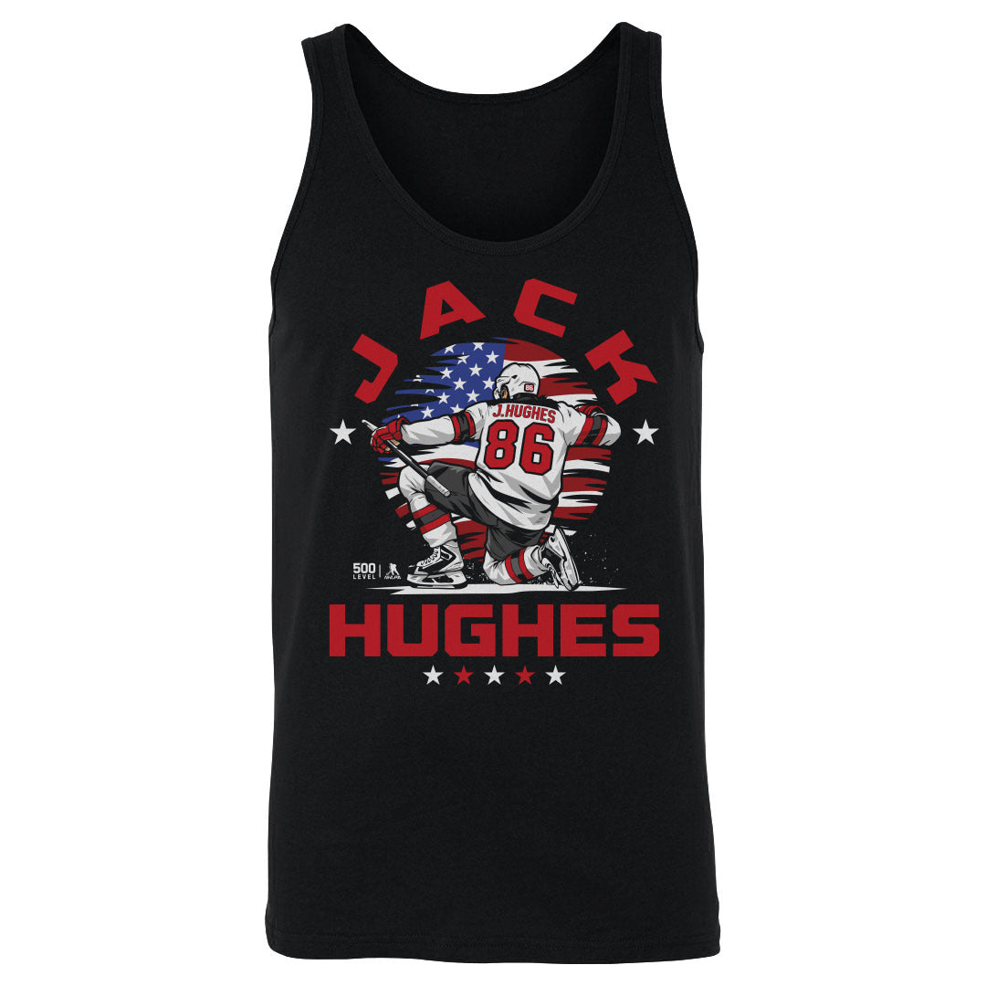 Jack Hughes New Jersey USA Flag Celebration WHT
