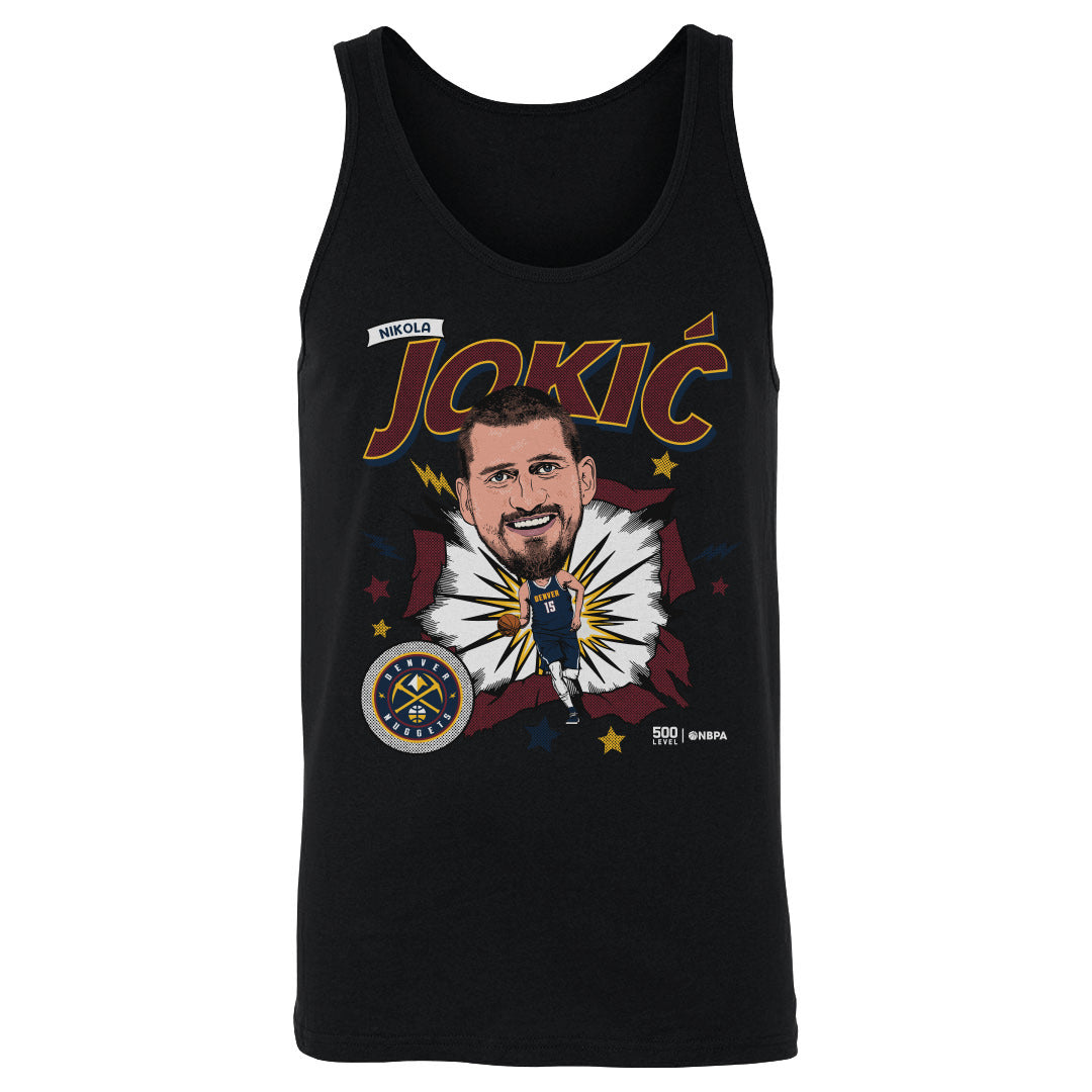 Nikola Jokic Denver Nuggets Caricature Retro WHT