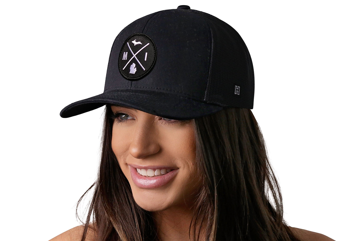 Michigan Trucker Haka Hat Black MI X Snapback
