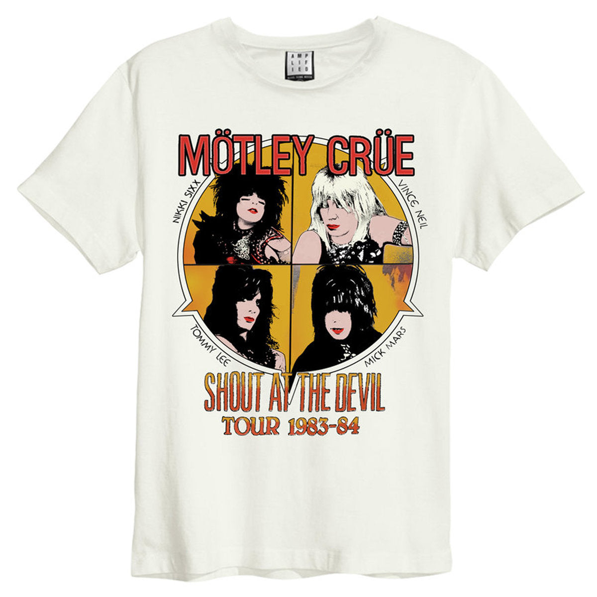 Motley Crue Shout At The Devil Vintage White T Shirt Mens T Shirt