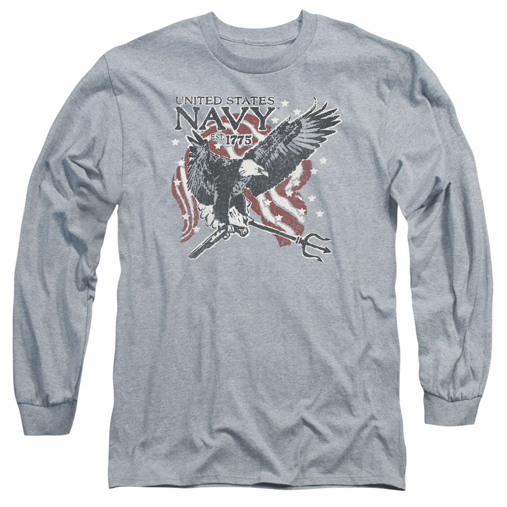 Navy Trident Mens Long Sleeve Shirt Athletic Heather