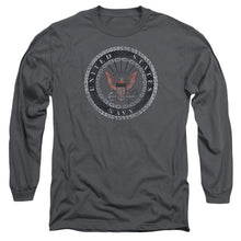 Load image into Gallery viewer, Navy Rough Emblem Mens Long Sleeve Shirt Charcoal