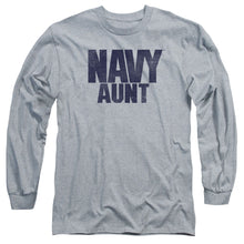 Load image into Gallery viewer, Navy Aunt Mens Long Sleeve Shirt Athletic Heather