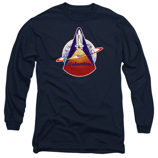 Nasa Sts 1 Mission Patch Mens Long Sleeve Shirt Navy