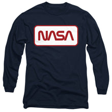 Load image into Gallery viewer, Nasa Rectangular Logo Mens Long Sleeve Shirt Navy