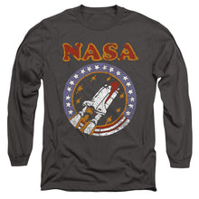 Load image into Gallery viewer, Nasa Retro Shuttle Mens Long Sleeve Shirt Charcoal