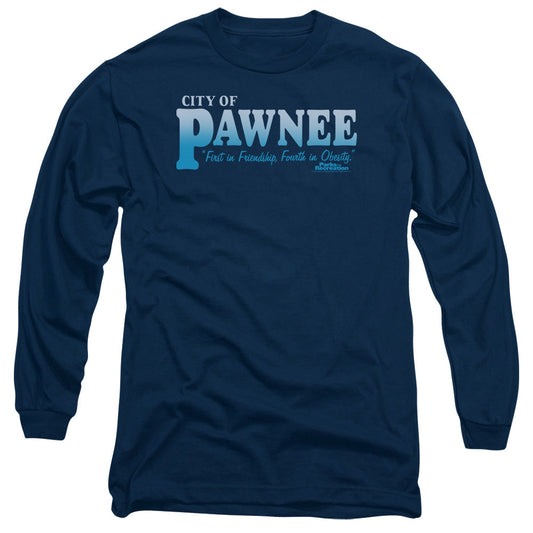 Parks And Rec Pawnee Mens Long Sleeve Shirt Navy