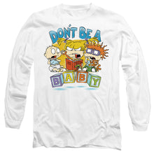Load image into Gallery viewer, Rugrats Don'T Be A Baby Blocks Mens Long Sleeve Shirt White Officially Licensed