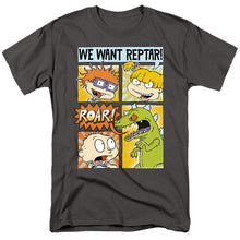 Load image into Gallery viewer, Rugrats We Want Reptar! Comic Mens T Shirt Charcoal