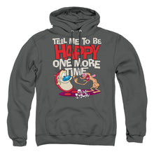 Load image into Gallery viewer, Ren And Stimpy Tell Me To Be Happy Mens Hoodie Charcoal