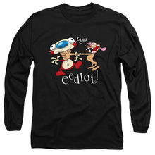 Load image into Gallery viewer, Ren And Stimpy You Eediot Mens Long Sleeve Shirt Black
