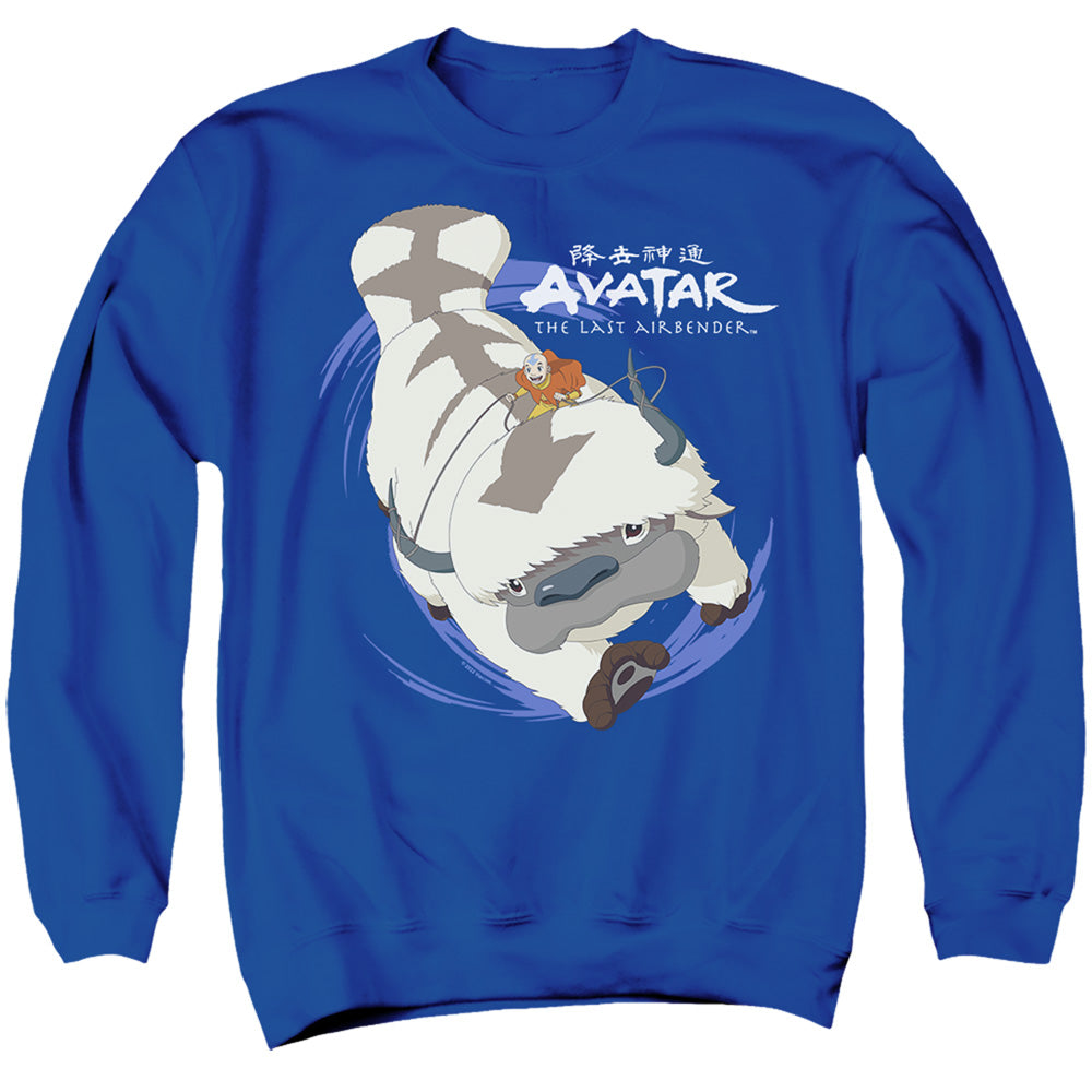 Avatar The Last Airbender Appa In Flight Mens Crewneck Sweatshirt Royal