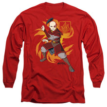 Load image into Gallery viewer, Avatar The Last Airbender Zuko Flame Burst Mens Long Sleeve Shirt Red