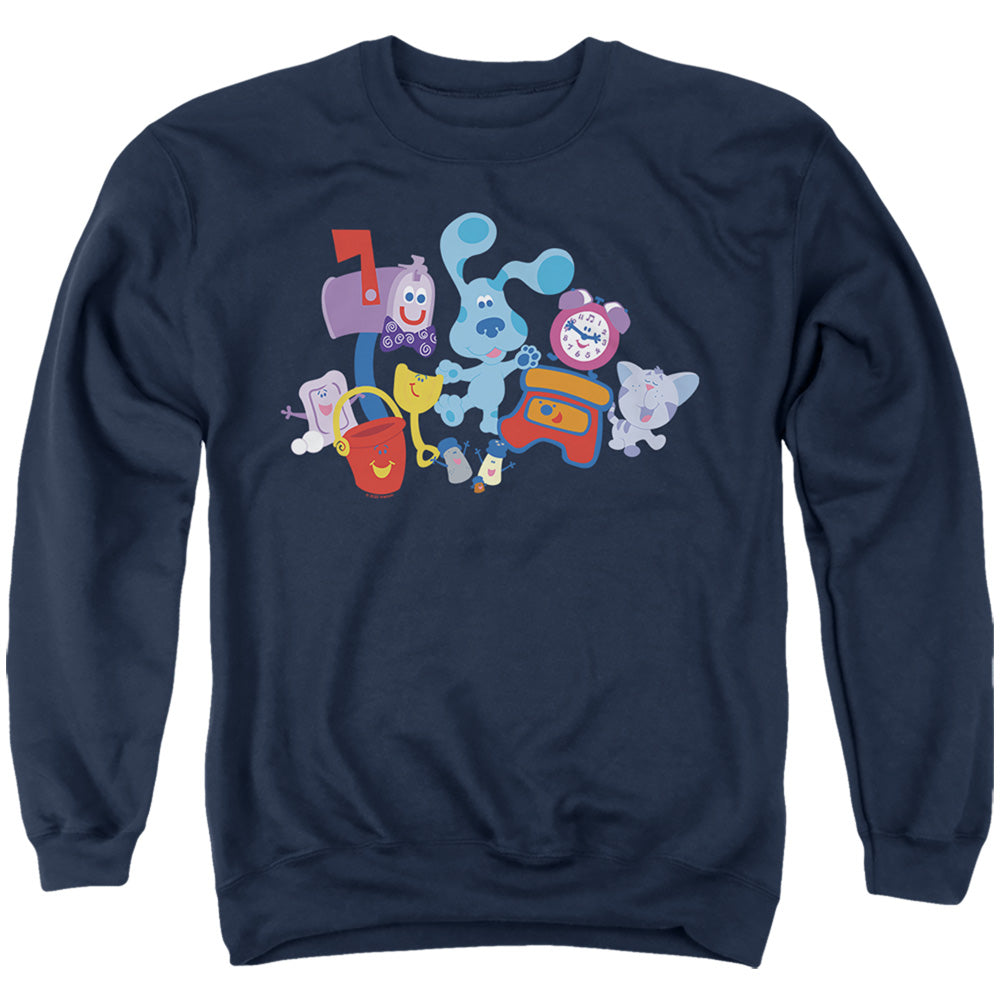 Blues Clues Characters Mens Crewneck Sweatshirt Navy Officially Licensed