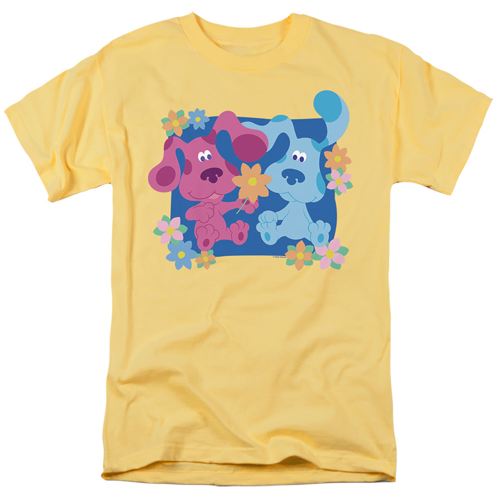 Blueƒ??S Clues (Classic) Magenta And Flowers Mens T Shirt Banana