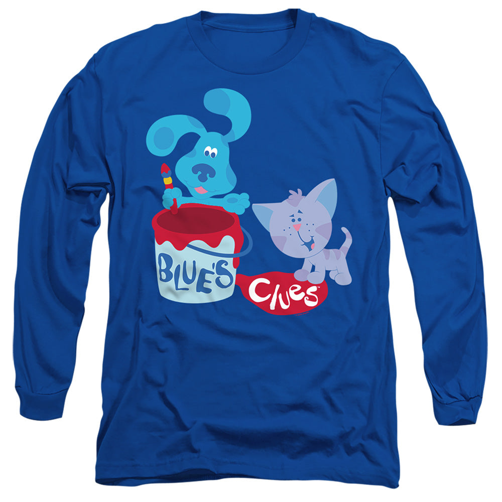Blues Clues (Classic) Paint It! Mens Long Sleeve Shirt Royal Officially Licensed