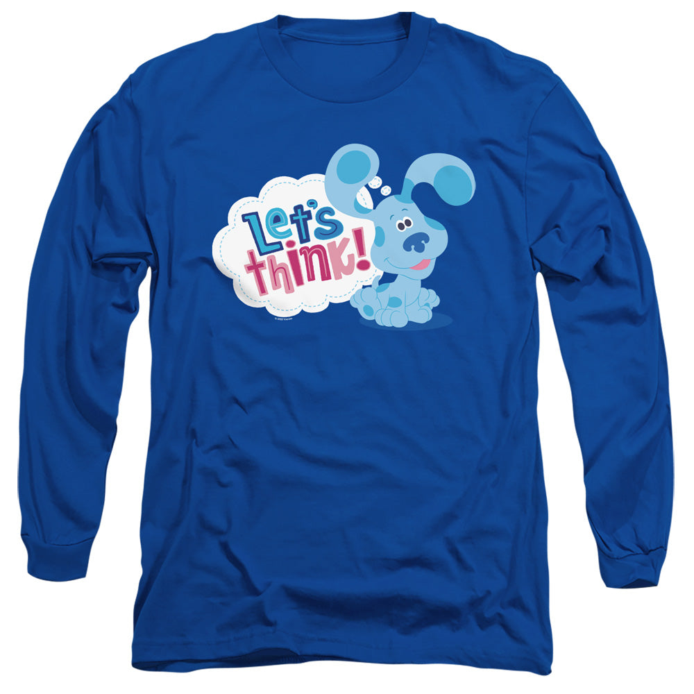 Blues Clues & You Lets Think Mens Long Sleeve Shirt Royal Officially Licensed