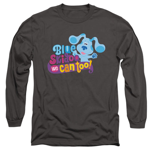 Blues Clues & You We Can Too! Mens Long Sleeve Shirt Charcoal Officially Licensed