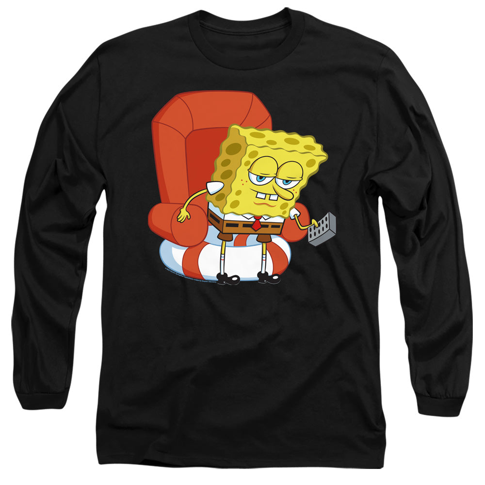 Spongebob Head Out Meme Mens Long Sleeve Shirt Black Officially Licensed