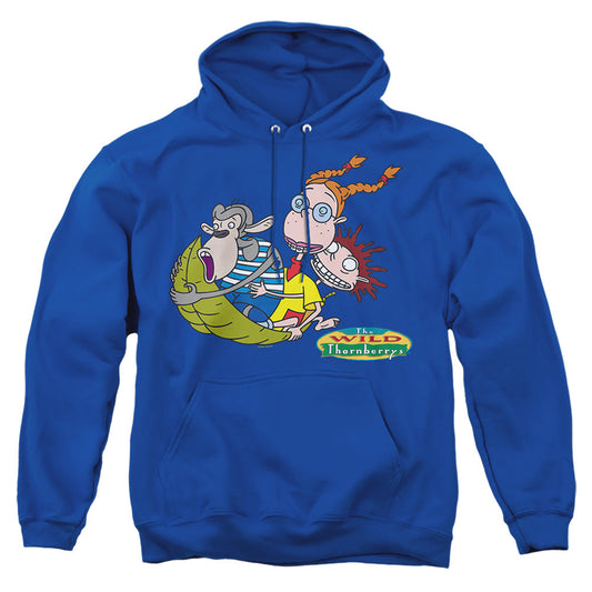 Wild Thornberrys Eliza, Darwin, Donny On Leaf Mens Hoodie Royal Blue