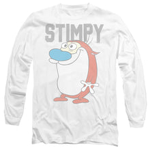 Load image into Gallery viewer, Ren And Stimpy Collegiate Stimpy Mens Long Sleeve Shirt White
